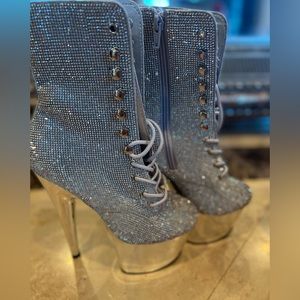 Breathtaking Bejeweled Pleaser Boots